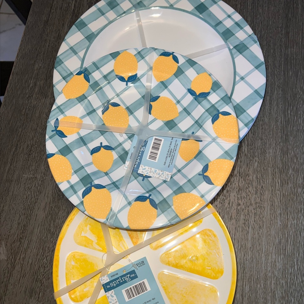 The Spring Shop Lemon Checkered Plates